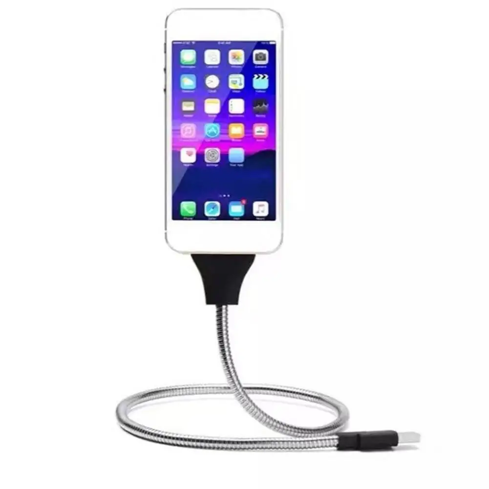 

Bendable Hose Metal Lazy Mobile Phone Holder Suitable For IPhone Type-C Android Hands-free Charging Data Cable Lazy Stand