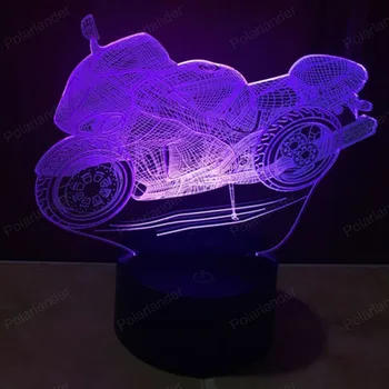 

Gift decorative atmosphere table lamp 3D light touch lamp new motorcycle 3D lights foreign trade visual lights colorful lamp