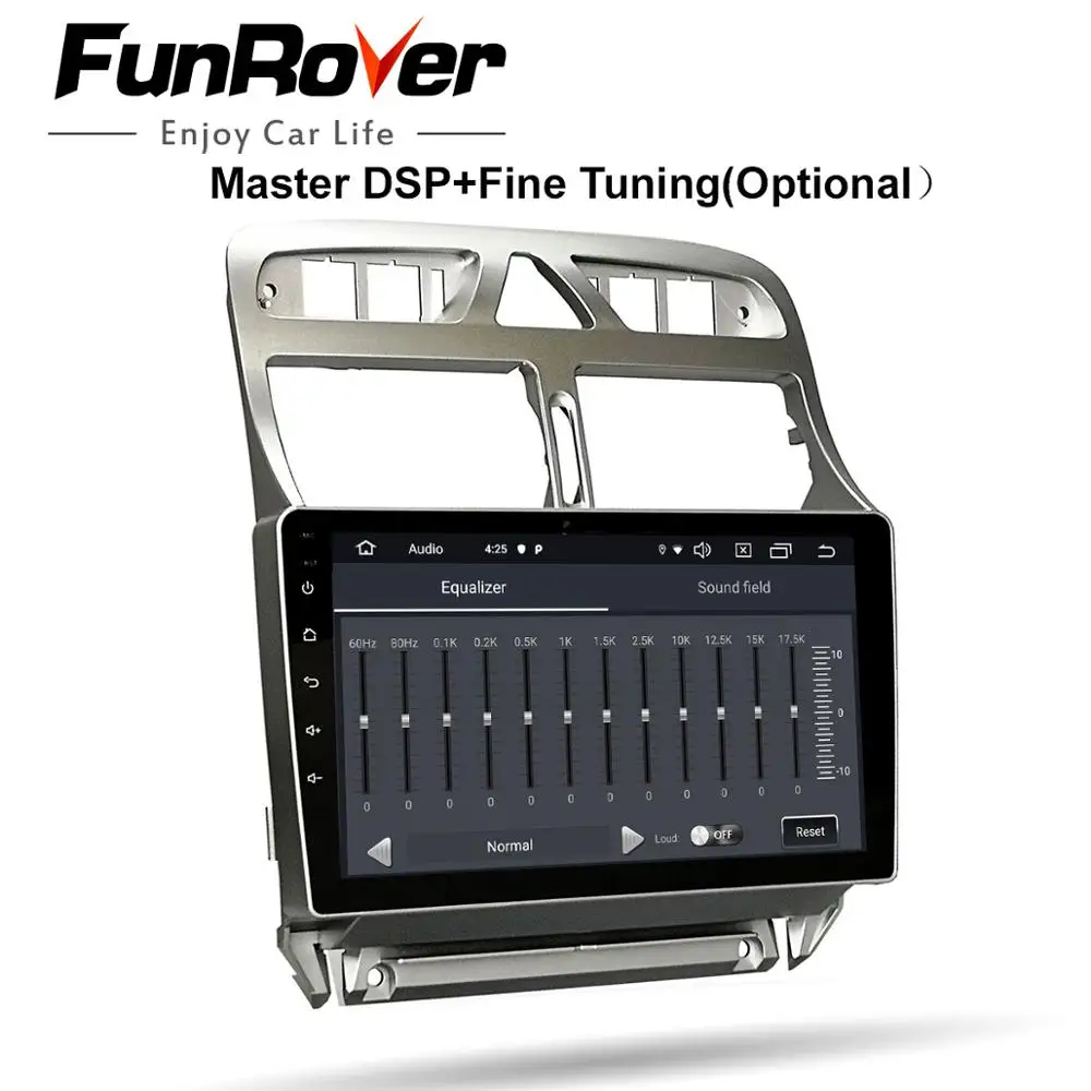  FUNROVER android 9.0 2 din 2.5D+IPS car radio multimedia player For Peugeot 307 2002-2013 dvd gps n