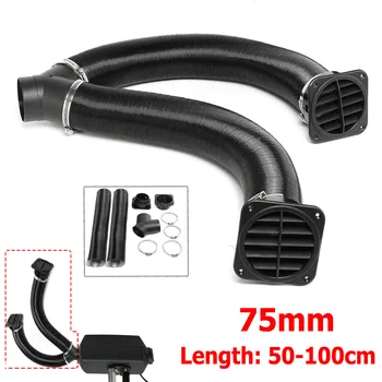 

Set 75mm Air Pipe Hose Line Heater Ducting Vent Outlet with Y Piece Connector For Diesel Heater for Dometic Planer