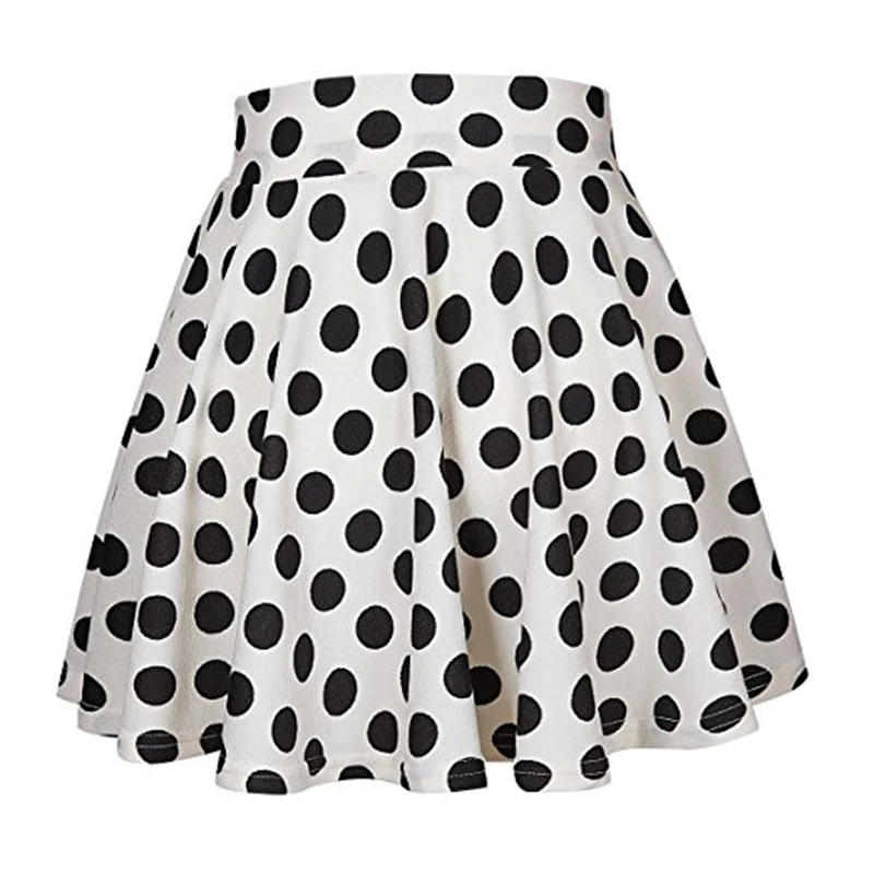 Summer Casual Girl High-waist Polka Dot Print Mini Big swing Skirt Women Evening Party Short Skirts Summer Casual Girl High-waist Polka Dot Print Mini Big swing Skirt Women Evening Party Short Skirts