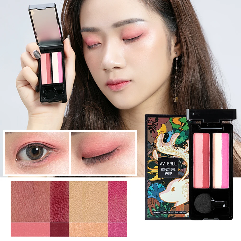 

Eyeshadow Palette Mixed Color Paint Eye Makeup Eyeshadow Powder Gradient Double Layer Makeup Cosmetics Accessories with Brush