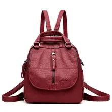 Женский рюкзак, винтажный Многофункциональный Повседневный женский кожаный рюкзак, школьные сумки для девочек