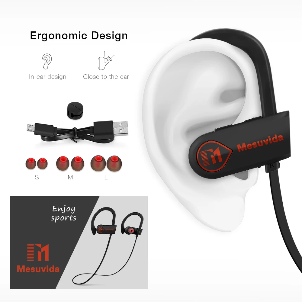 Mesuvida V9 Bluetooth 4 1 Беспроводной спортивные гарнитуры|Наушники и гарнитуры| |