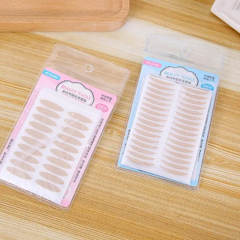 

240pairs Invisible Double Eyelid Tape Stickers Natural Clear Double-sided Eyelid Strips Self-Adhesive Makeup Tools