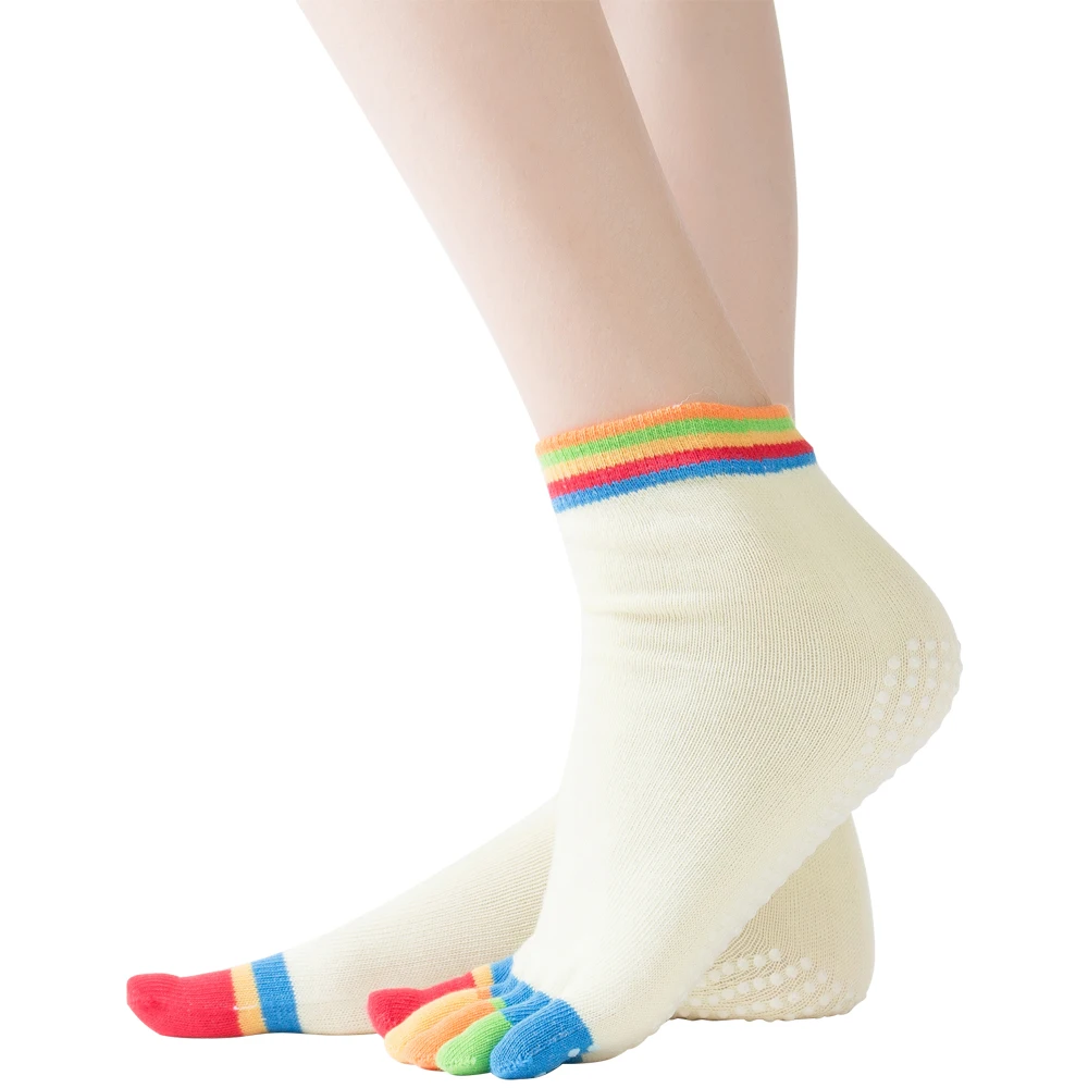 

Anti-Sweat Five Fingers Backless Cotton Silicone Yoga Socks Elastic 5 Toes Breathable Sport Sock Ballet Gym Fitness high quality