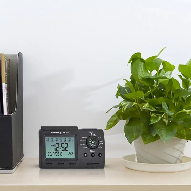 Desktop Alarm Clock Muslim Prayer Clock Desktop Compass Alarm Clock Electronic Calendar With Alarm Snooze Temperature Function Desktop Alarm Clock Muslim Prayer Clock Desktop Compass Alarm Clock Electronic Calendar With Alarm Snooze Temperature Function