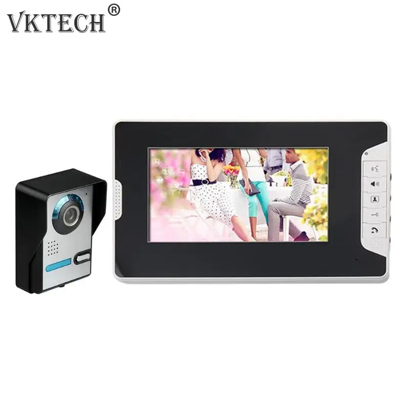 

7 inch LCD Video Door Phone System Door Bell Intercom Kit Indoor Monitor Night Vision HD Camera Support Doorbell