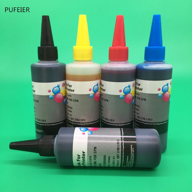 

100ML x 5 Bottles PGI-970 CLI-971 PGI970 CLI971 Dye Based Ink For Canon PIXMA MG5795 MG5790 TS5090 Inkjet Printer