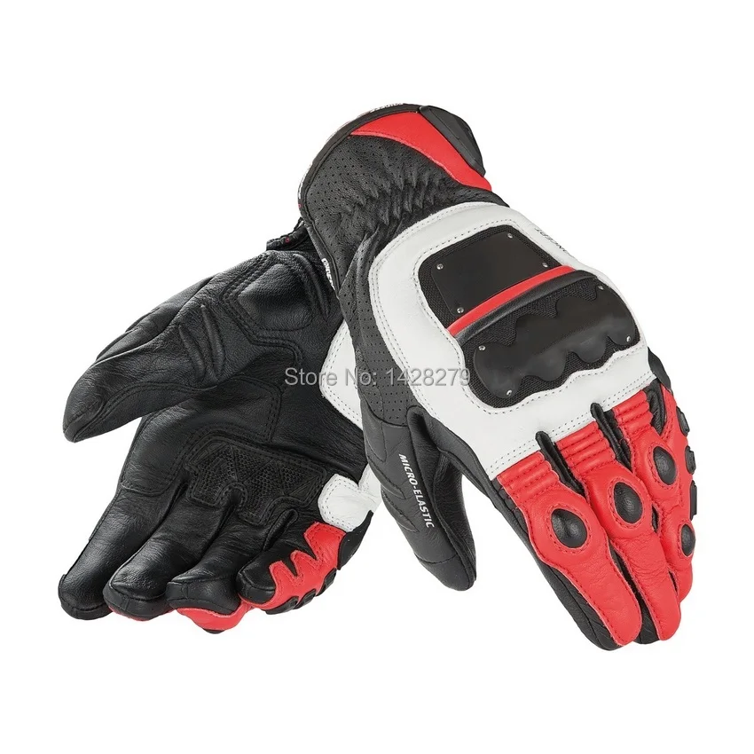

Red/White/Black Men's Sports Guantes Riding Gloves For Dain 4 Stroke EVO Short Leather Gloves