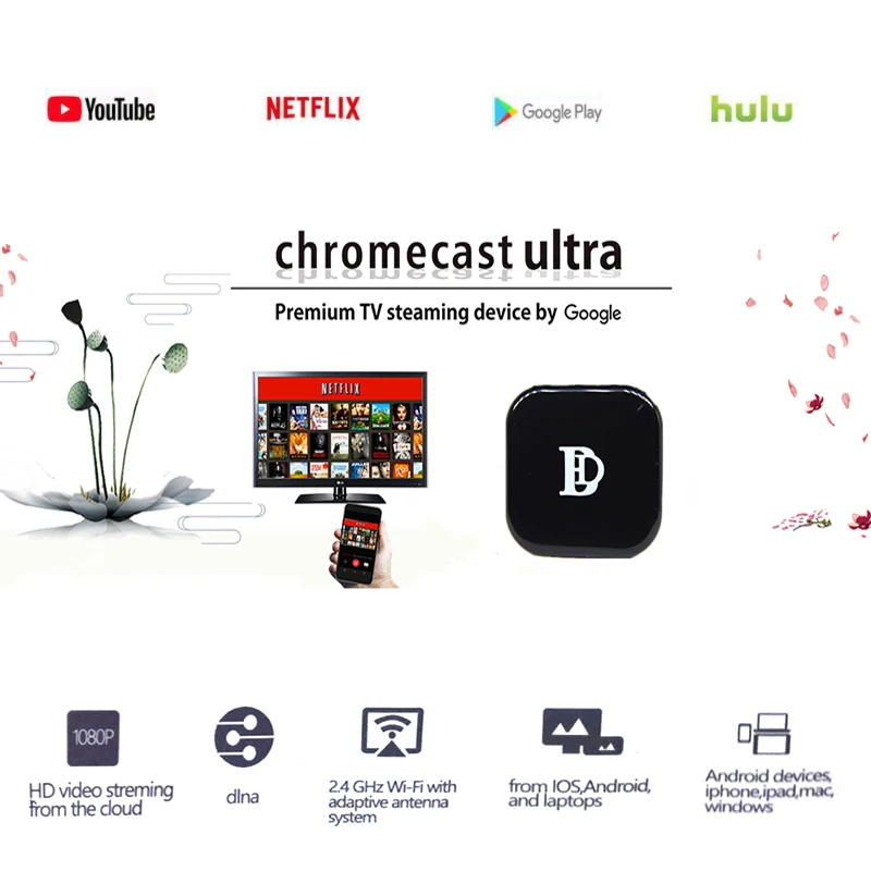 2019 1080p Tv Stick For Google Chromecast X7 Wifi Hdmi Dongle Rk3036 For DLNA/Miracast/Chrom/Netfliex/Youtube/Muti-screen
