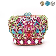 Женская вечерняя сумочка с бриллиантами, роскошные клатчи с кристаллами, элегантные женские кошельки для невесты, свадебной вечеринки, королевские кошельки с короной, сумка