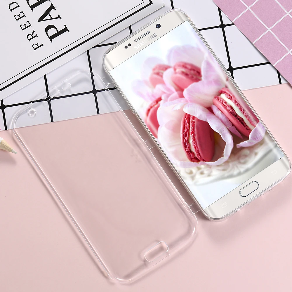 KISSCASE прозрачные флип Чехлы для Samsung Galaxy S7 S6 Edge мягкие чехлы S8 Plus кристально