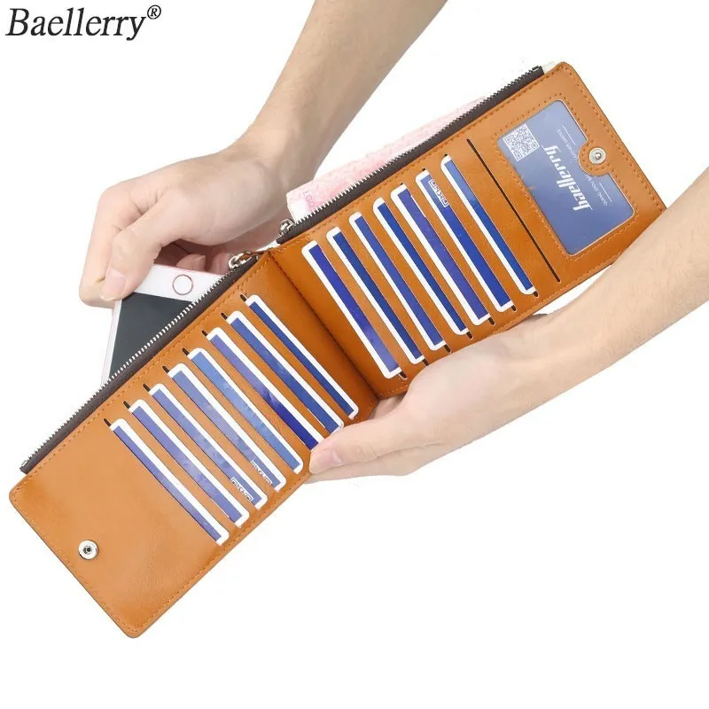 

Casual New Ladies Coin Purses Clutch Women Long Wallet Female Double Zipper Oil Wax Leather Wallets Purse For Women Card Holder