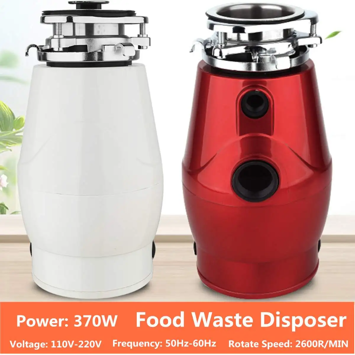 

1Household food waste processor kitchen garbage disposal crusher stainless steel grinder food slag crushing machine EU
