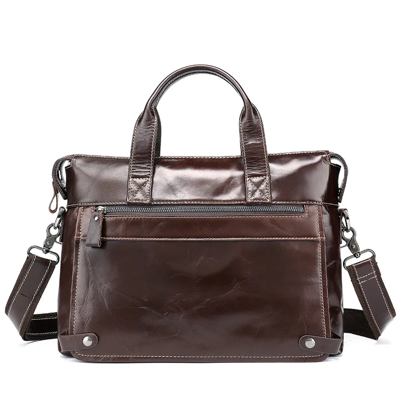 

New Men Business luxury Handbags women Single Shoulder Bags male File Work Oficce Trip Package Men's Genuine Cowhide Leather bag