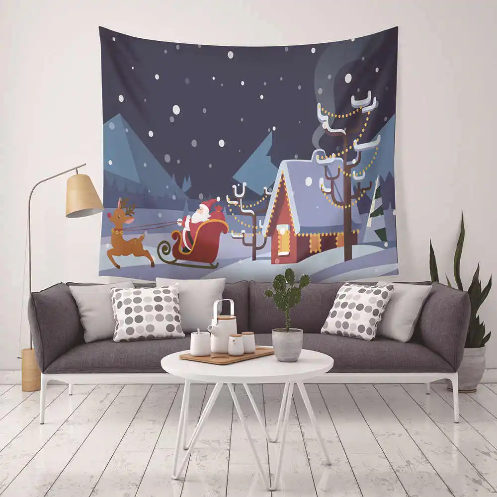 Merry Christmas Plain Dyed Bohemian Mandala Tapestry Macrame Wall Hanging Sandy Beach Picnic Lanket Travel Sleeping Pad