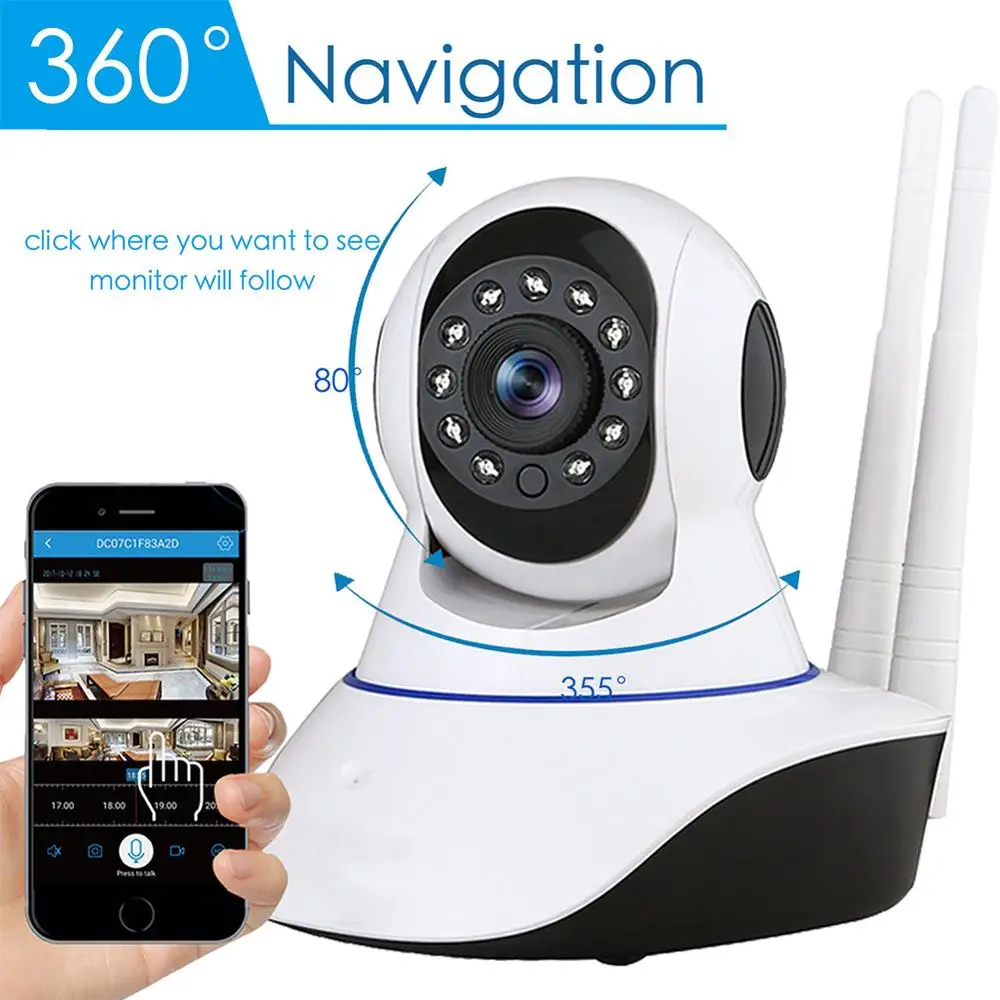 

EastVita Wireless 1080P IP Camera PTZ Dome Camera Two Way Audio Pan Tilt Camera IR Night Vision Wifi IP Camera 3D Navigation