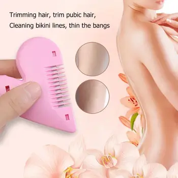 

Beauty Hair Trimmer Love Heart Shape Thinning Hair Cutting Comb Pubic Hair Brushes with Blades Trimming Tools