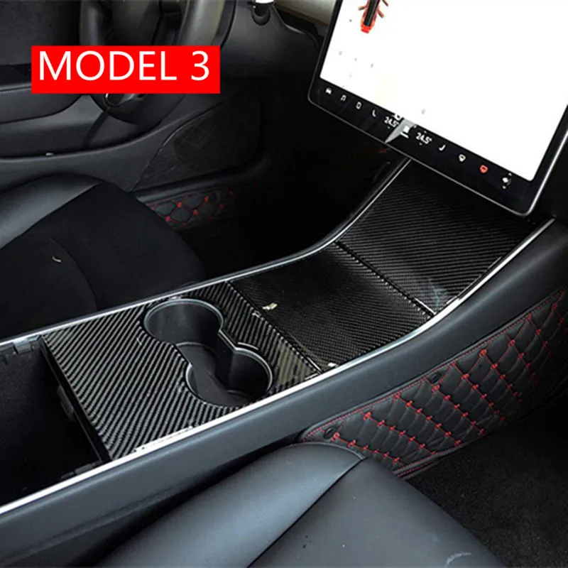 Carbon Fiber Interior Center Console Storage Box Cover