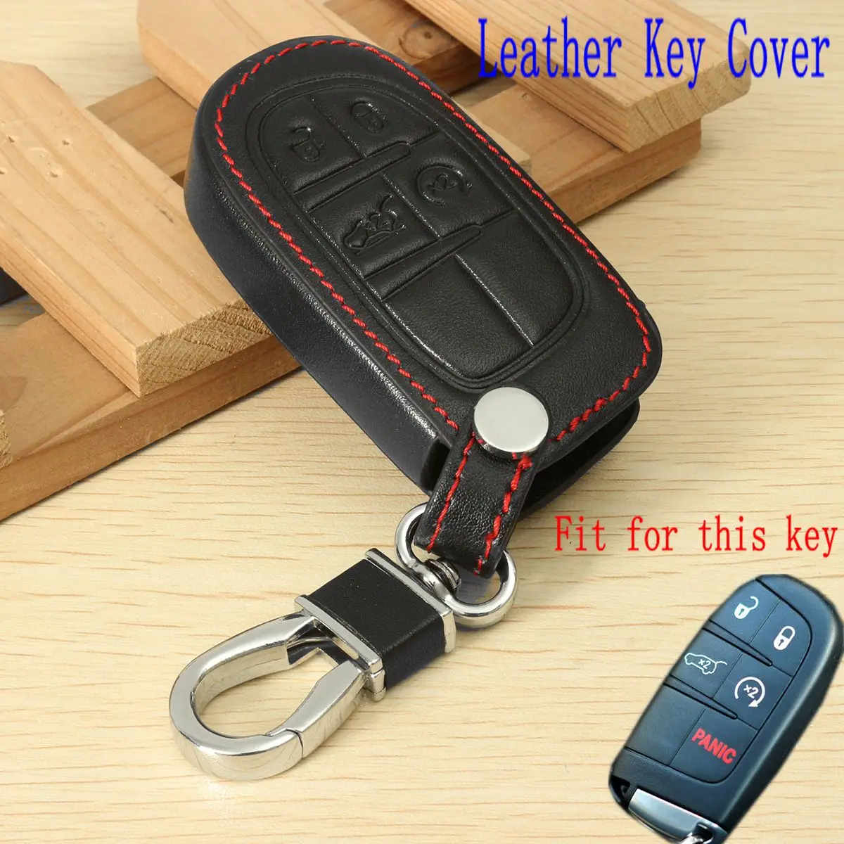 4 кнопки из искусственной кожи чехол для Jeep Grand Cherokee дистанционного Smart Key