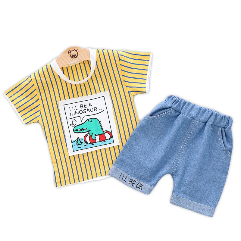 

Baby Summer Fashion Clothes Boys Girls Clothing Infant Cotton Cartoon T Shirt Shorts 2pcs/sets Kids Garment Children Sport Suits