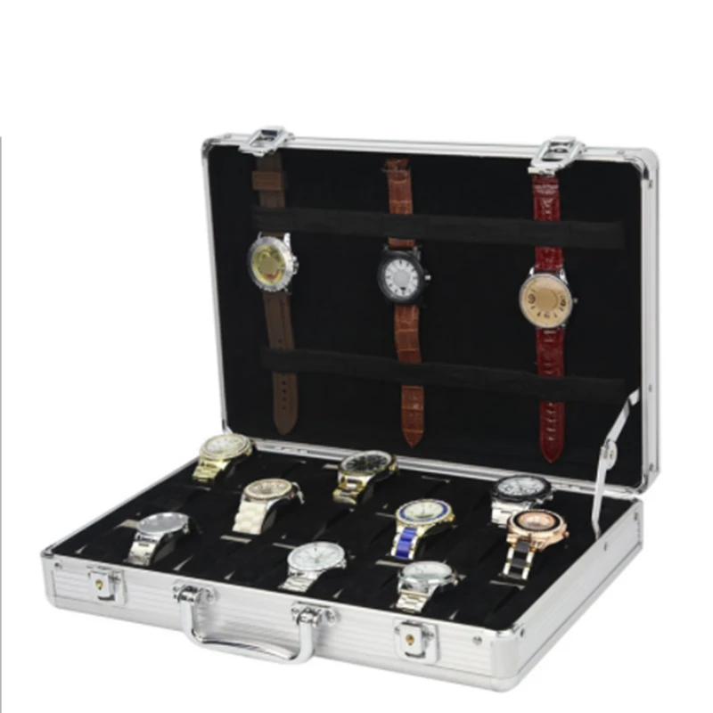 24 Сетки алюминиевый костюм чехол Чехол Дисплей Коробка для хранения часы коробка для хранения Чехол для часов кронштейн часы коробка для часов