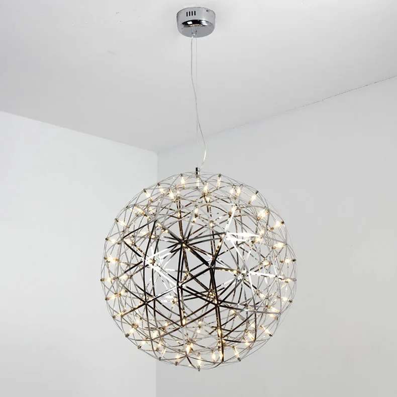 

Modern Creative Chandelier Dimmable LED Fireworks Pendant Lamps Stainless Steel Ball Lights For Bar/Restaurant Lamparas Lustre
