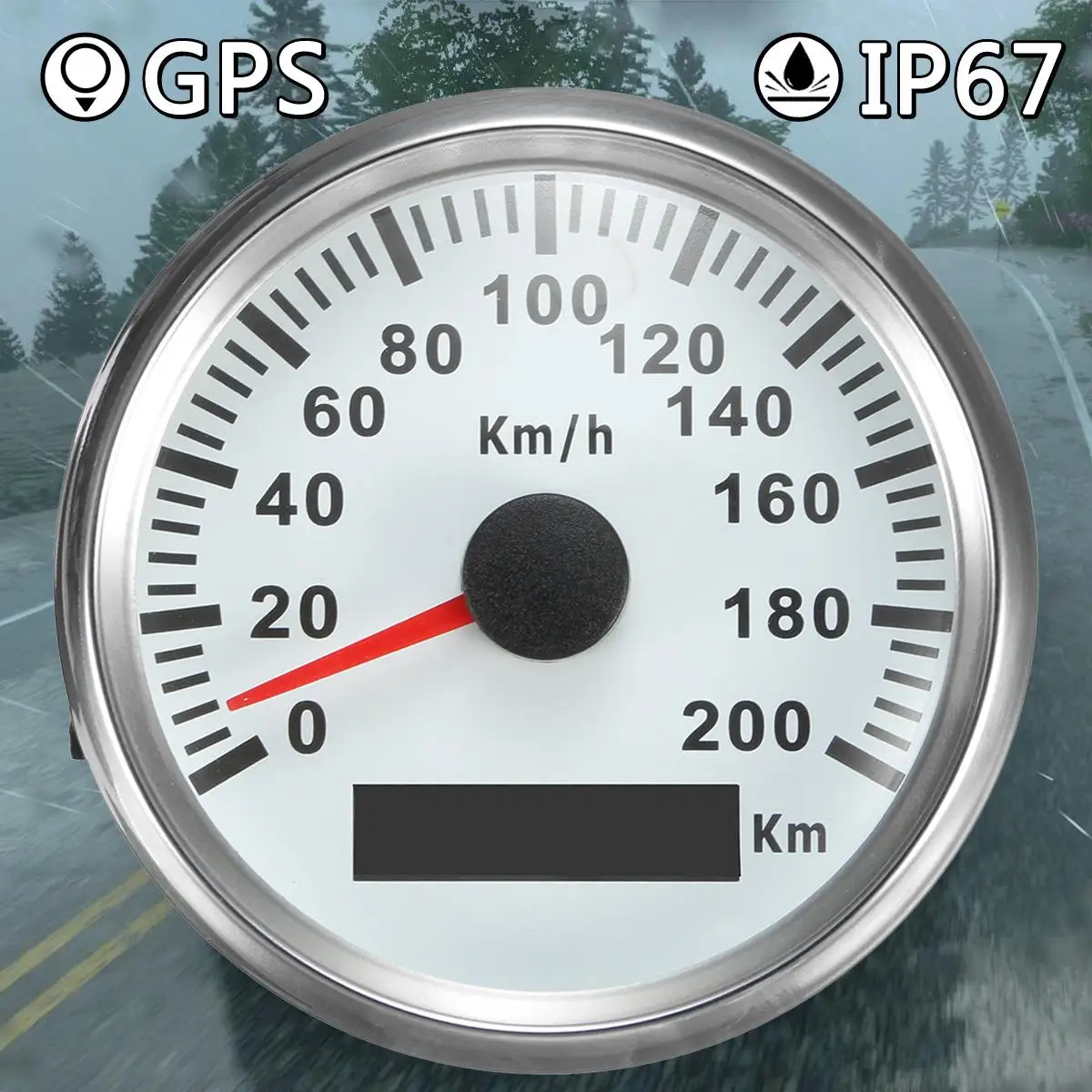 

3.34 Inch 85mm Auto Car GPS Speed Meter Stainless Waterproof White Digital Gauge 200km/h
