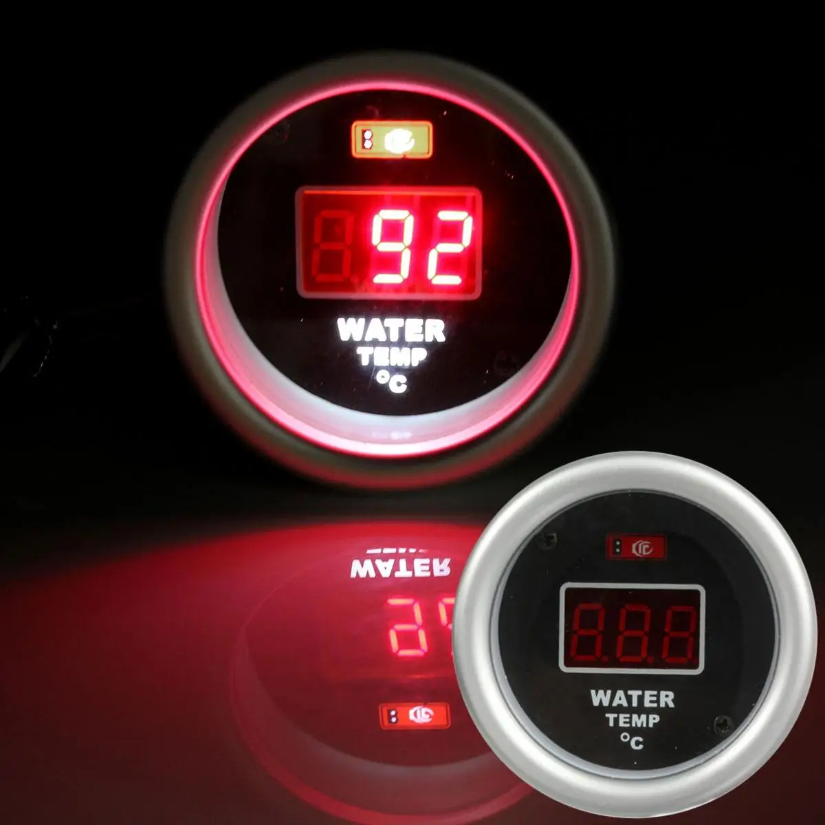

52mm DC 12V Red Digital Water Temperature Gauge Display With Temp Sensor Fitting Kit