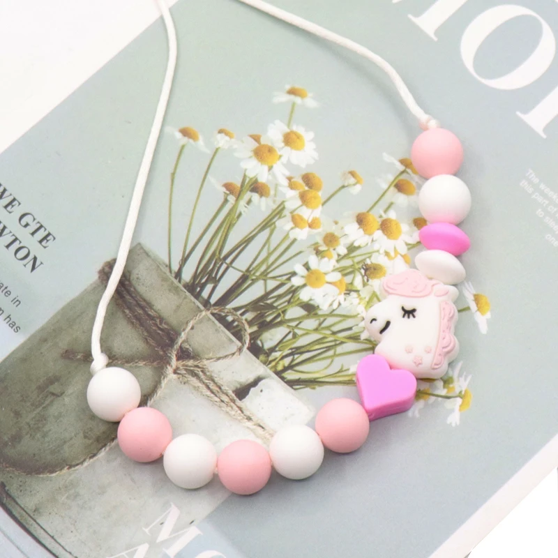 

KWD Infant Baby/breastfeeding Women Teething Necklace Real Food Grade Silicone Beads Necklace For Chewable Nursing Baby Mordedor