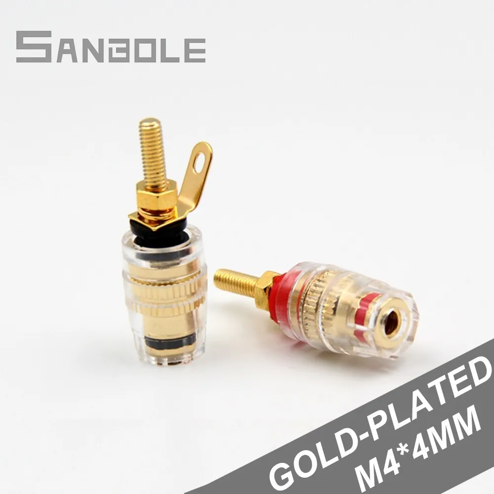 

Banana Plug Socket Copper Gold-plated Power Amplifier Crystal Terminal Horn Connection Terminals M4*42mm