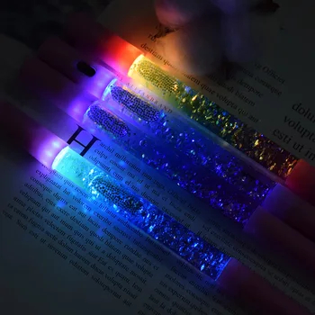 

Newest Crystal Drift Sand Glitter Gel Pen Creative Colorful Flash Light Pens For Writing Girls Gift School Suppleis Papeterie