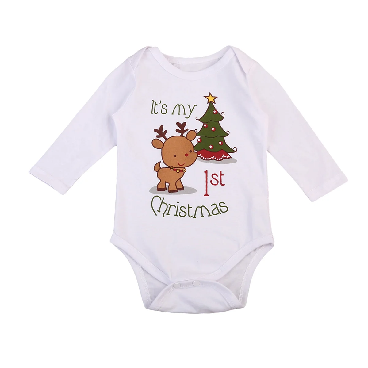 Рождественский костюм для новорожденных, боди с милыми животными, весенние Комбинезоны для маленьких мальчиков и девочек, хлопковая одежда с длинными рукавами для младенцев