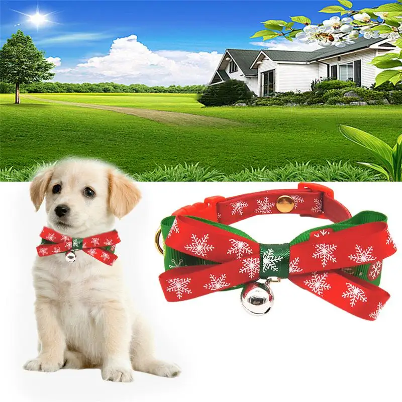 

Christmas Series Multi-Pattern Lovely Personilzed Pet Collar Decor Tie Colorful Prop Bow Knot Christmas Puppy Necklace Dogs Cat