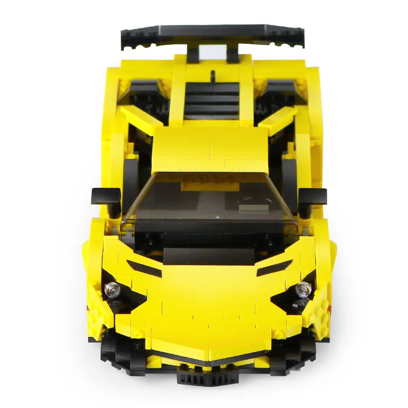 

Creative Series Yellow lightning speed Racing Car 834pcs Model Assemble Building Blocks Toy For kid Gift Compatible legoinglys