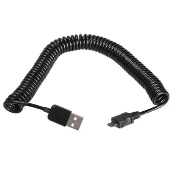 

Spiral Coiled USB 2.0 A Male to Micro USB B 5Pin Adaptor Spring Cable