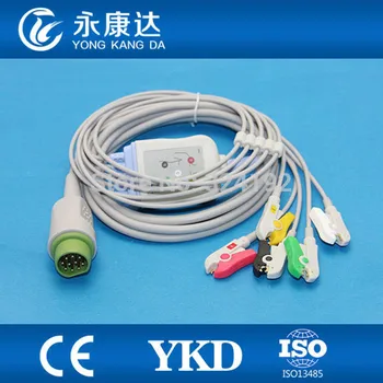 

One-Piece ECG Cable with IEC Clip 5lead for Drager 400, 500 ECG Monitor