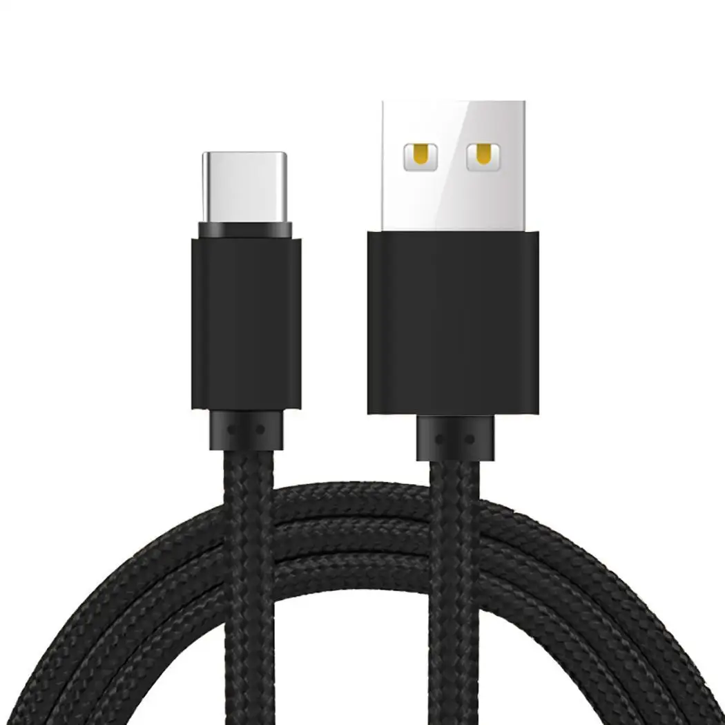 Нейлоновый USB кабель 2A Быстрая зарядка красный черный 1 м/39 4 дюйма 2 м/78 7 линия