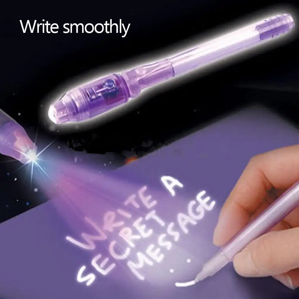 

Magic Light Combo Stationery Invisible Ink Pen Popular LED Detector Children Kids Secret Message 2 in 1 Magic Invisible Ink Pen