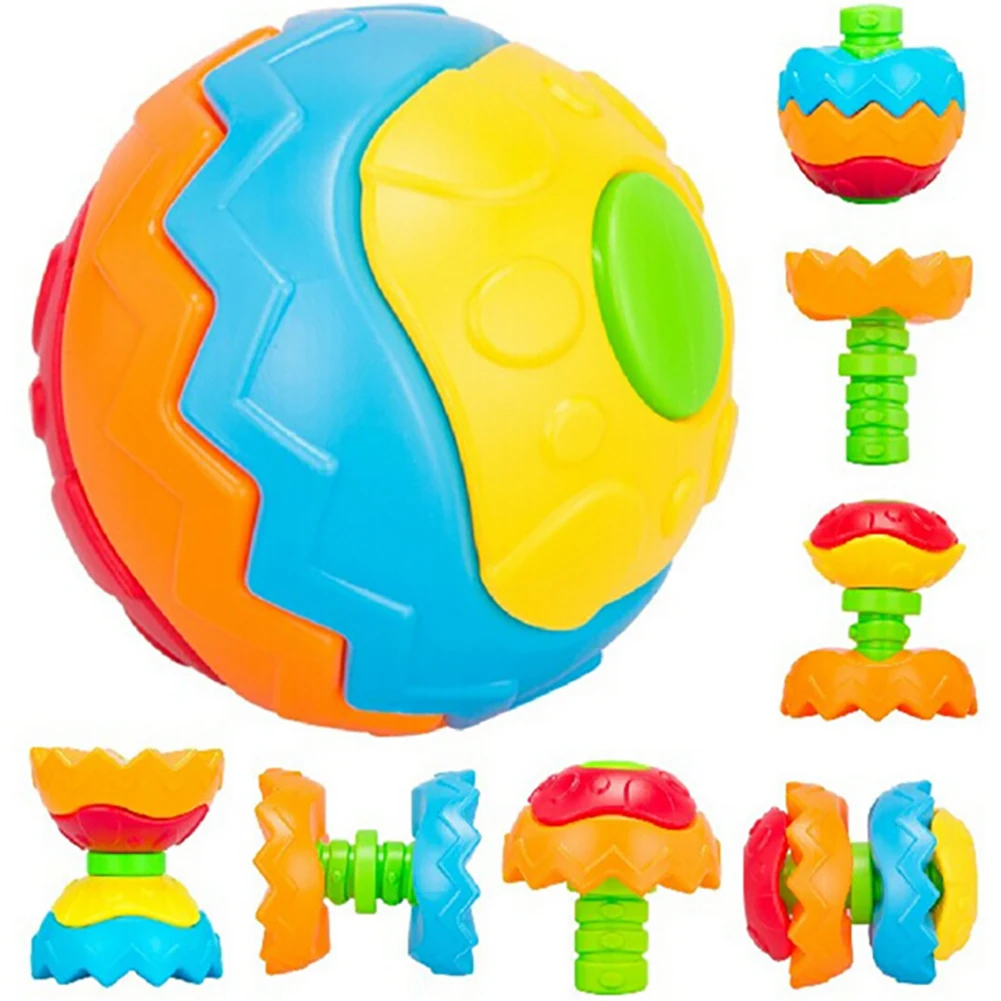 

1PC Kids Assembled Building Block Toy Variety Puzzle Colorful Ball TPR Rubber Toy for Baby(Random Color)