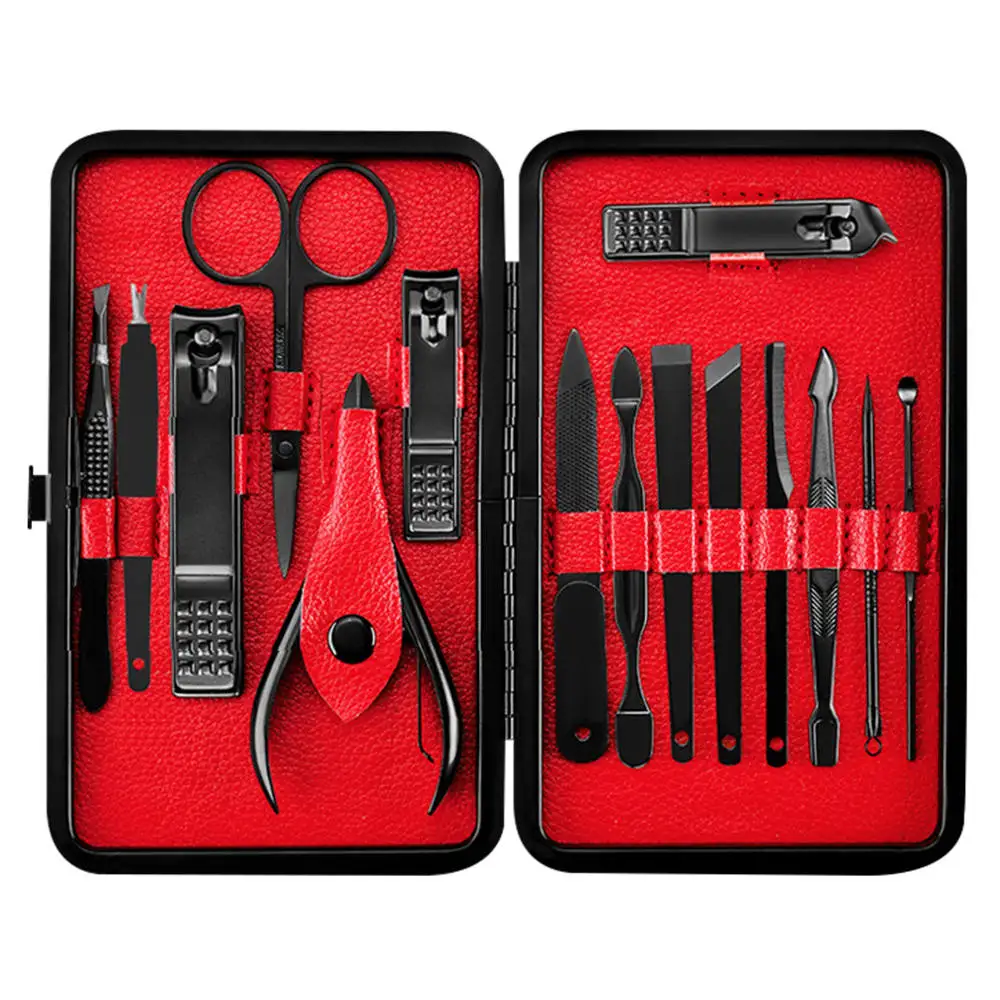 

Complete Manicure Pedicure Nail Set High Quality Steel Professional Nail Scissors Grooming Kit Manicure Includes Remover Tools