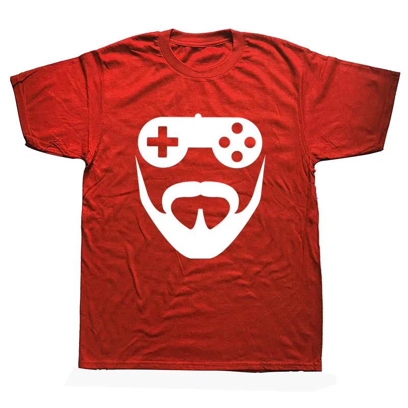 New Summer Bearded Gamer Gaming Birthday Gift Dad Grandad T Shirts Men Short Sleeve Cotton T-shirt Man Clothing Shirt