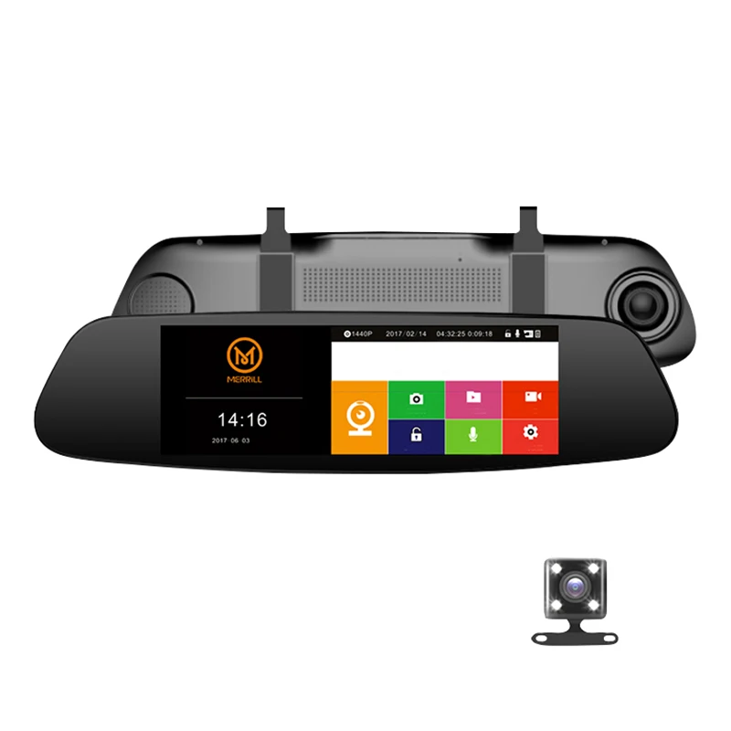 

Merrill - X710 7.9 Inch Face Press Screen Driving Recorder Hd Starlight Dual Lens Video