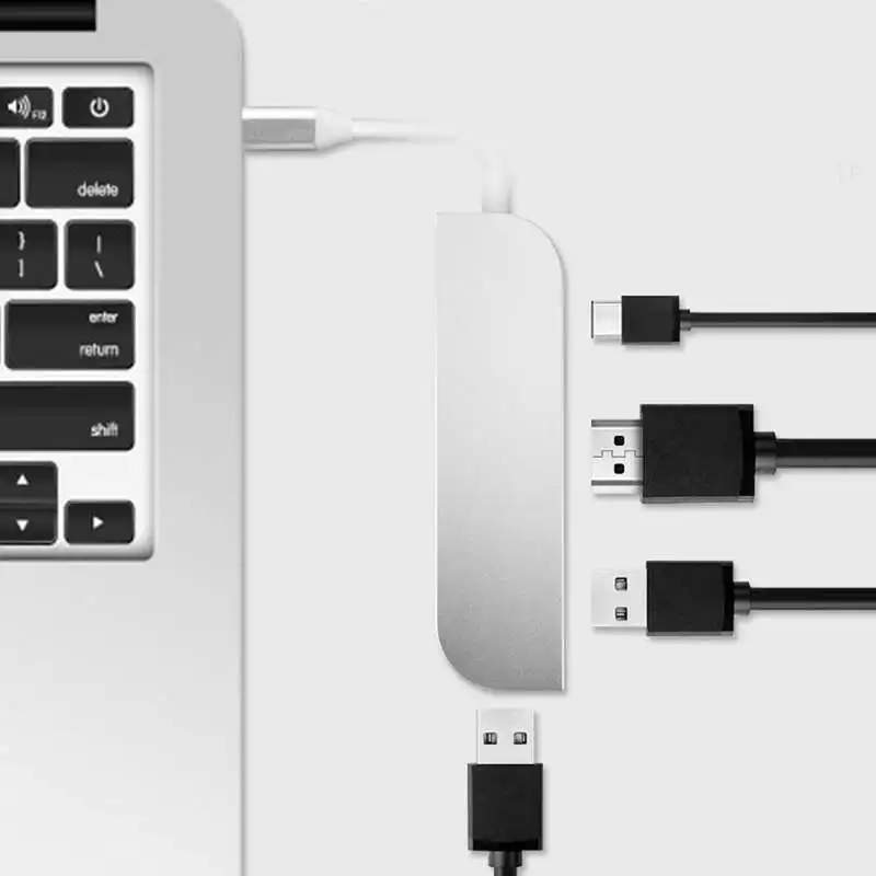 4 в 1 type-C+ Hdmi+ Usb Hd кабель алюминиевый Usb 3,1 4K Hd качество