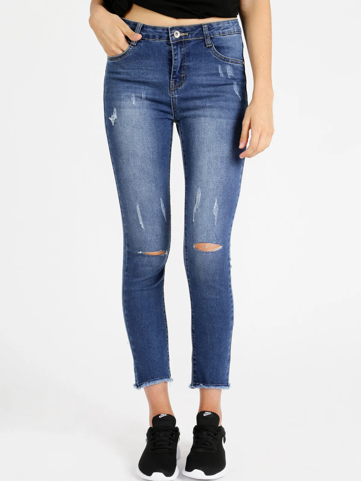 Ripped jeans slim fitin Jeans from Women's Clothing on