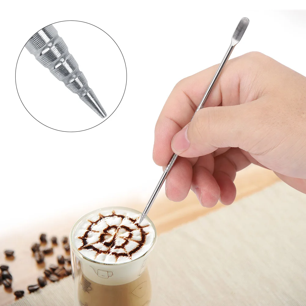 Бариста капучино эспрессо кофе украшения Latte Art Pen вскрытия иглы Творческая Высокое качество фантазии Кофе палочка приспособления 1 шт