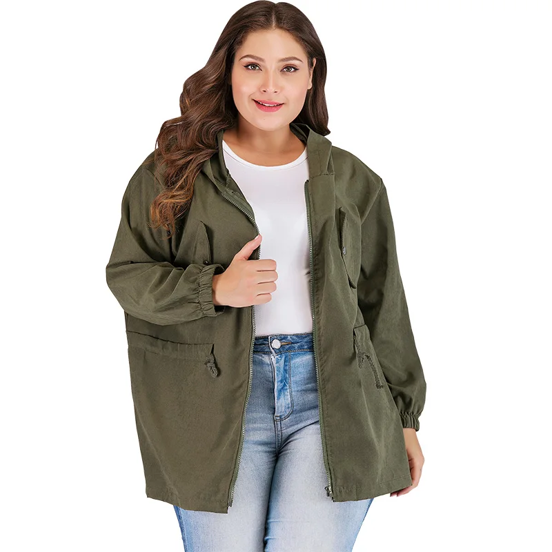 New Spring Women Loose Casual Outerwear Plus Size Female Jacket Plain