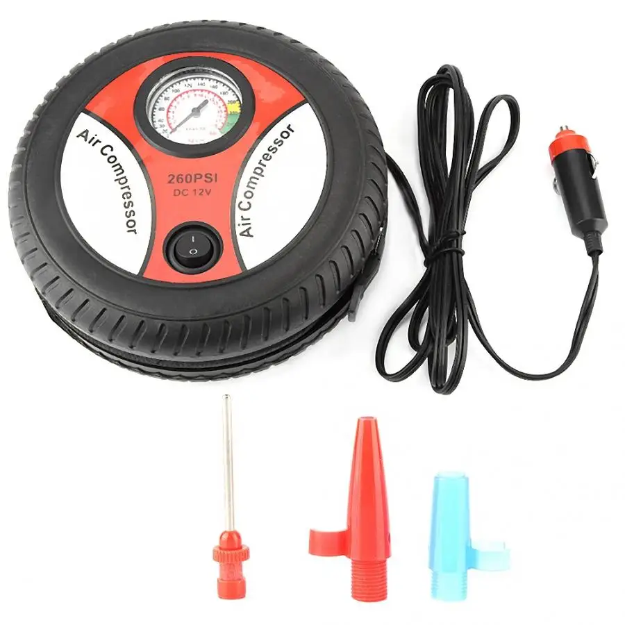 

autocompress for tire inflation 12V Portable Car Air Compressor Pump Visual Tire Pressure Gauge Motorcycle Bike Tyre Inflator