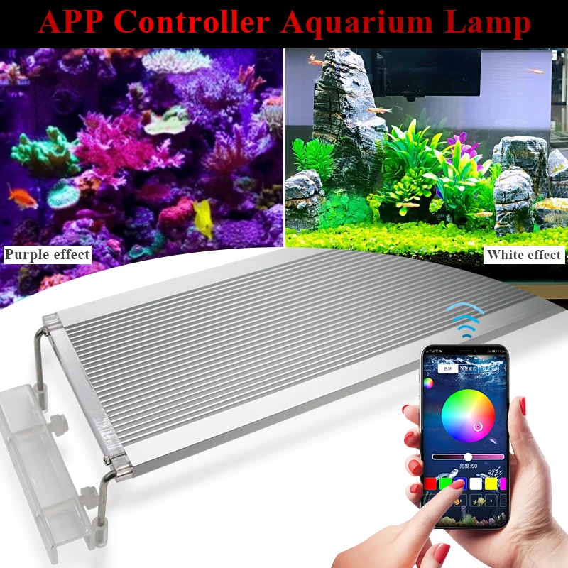 30-70 см алюминиевый аквариумный светодиодный светильник ing морской RGB SMD 5050 Светодиодный светильник для аквариума лампа для аквариума светодиодный кронштейн Marin
